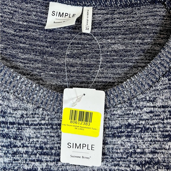 NWT Suzanne Betro Women’s Gray Soft Stretch sweater Top / Sz 3XL - Picture 3 of 8